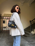 Borsa in pelle blu