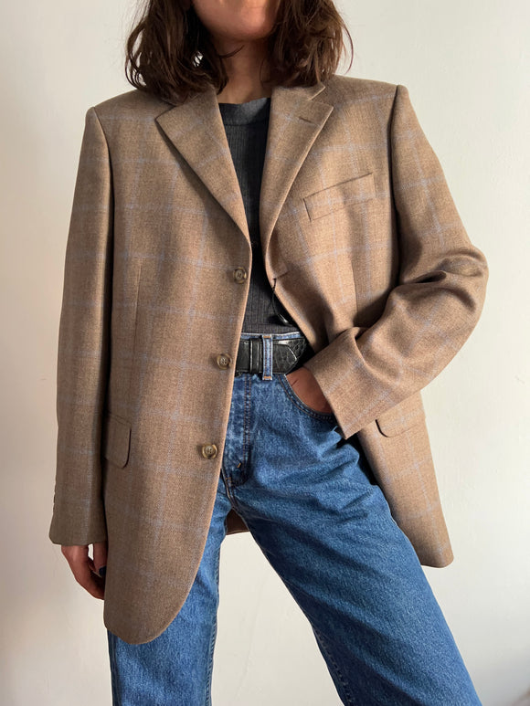 Blazer maschile quadri azzurri
