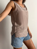 Top di seta grigio perla