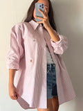 Camicia Tommy Hilfiger righine rosa