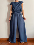 Panta palazzo cupro denim