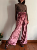 Panta palazzo di ciniglia rosa