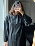 Abito midi grigio di lana
