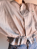 Camicia Gilbi grigia a righine di Lacoste taglia grande