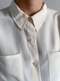 Camicia di seta color burro