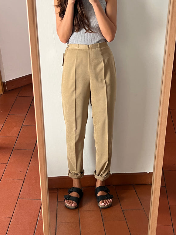 Pantalone beige viscosa