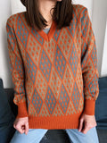 Maglione ruggine a rombi
