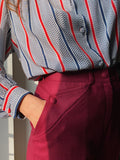 Pantaloni di lana bordeaux