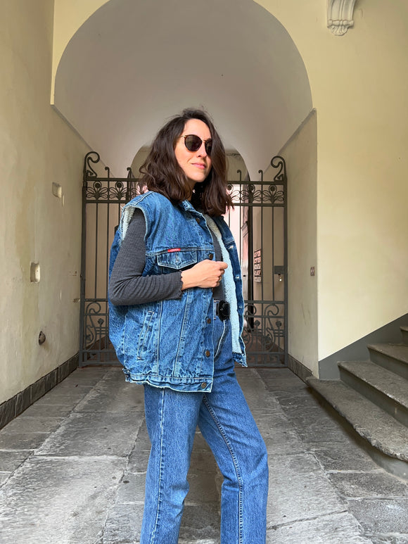 Gilet di jeans imbottito