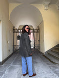 Blazer maschile petrolio quadretto beige