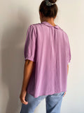 Camicia di seta color glicine