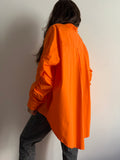 PRE ORDINE • Camicia oversize con manica arricciata arancione
