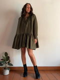 Chemisier ampio corto verde militare