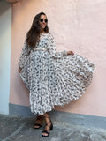 Abito lungo con cintura zebre
