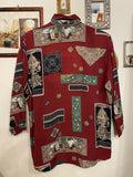 Camicia bordeaux a fantasia