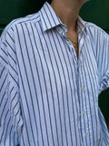 Camicia maschile bianca a righe