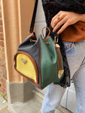 Borsa a secchiello multicolor