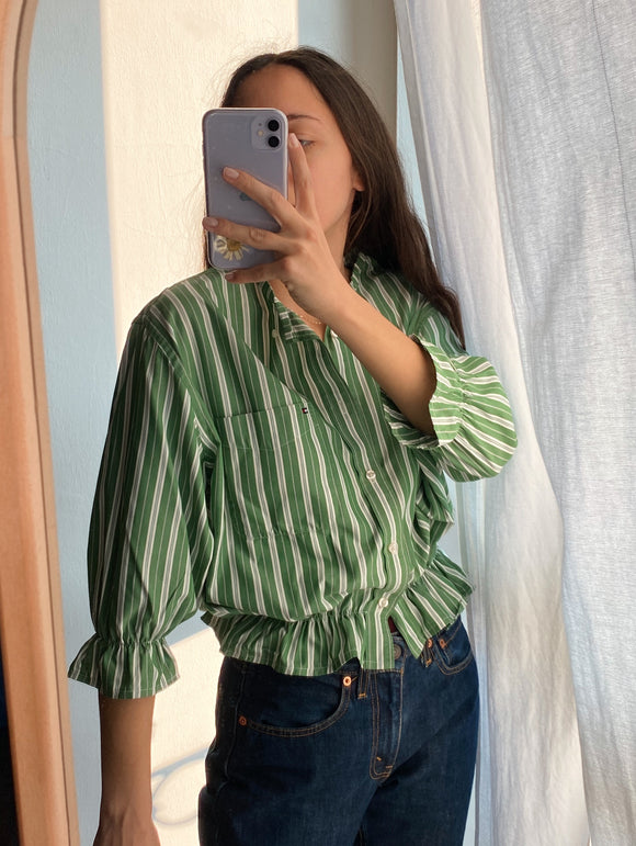 Camicia Gilbi di Tommy Hilfiger a righe verdi