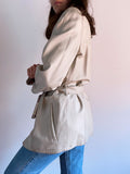 Giacca di pelle beige