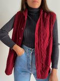 Gilet bordeaux con bottoni