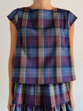 PRE ORDINE • Maglietta handmade di lana tartan blu