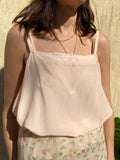 Top in seta cipria