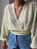 Maglione incrociato giallino