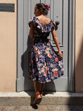 Abito midi a fiori