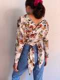 PRE ORDINE • Wrap top panna fiorato