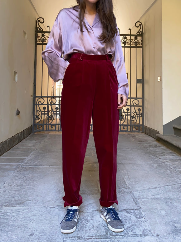 Pantaloni velluto bordeaux