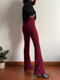 PRE ORDINE • Pantalone a zampa bordeaux lurex