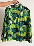 Camicia di seta fantasia verde