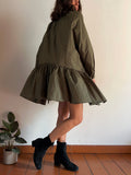 Chemisier ampio corto verde militare