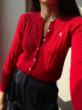 Cardigan Ralph Lauren rosso caldo