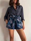 Pantaloncino jacquard blu