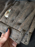 Completo di lana spigato marrone e beige