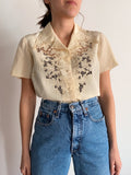 Camicia di seta ricamata