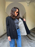 Blazer nero squadrato