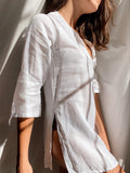 Camicia di lino bianca