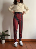 Pantalone di lana a righe rosse