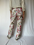 Pantalone fiorato bianco