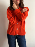 Cardigan arancione pura lana