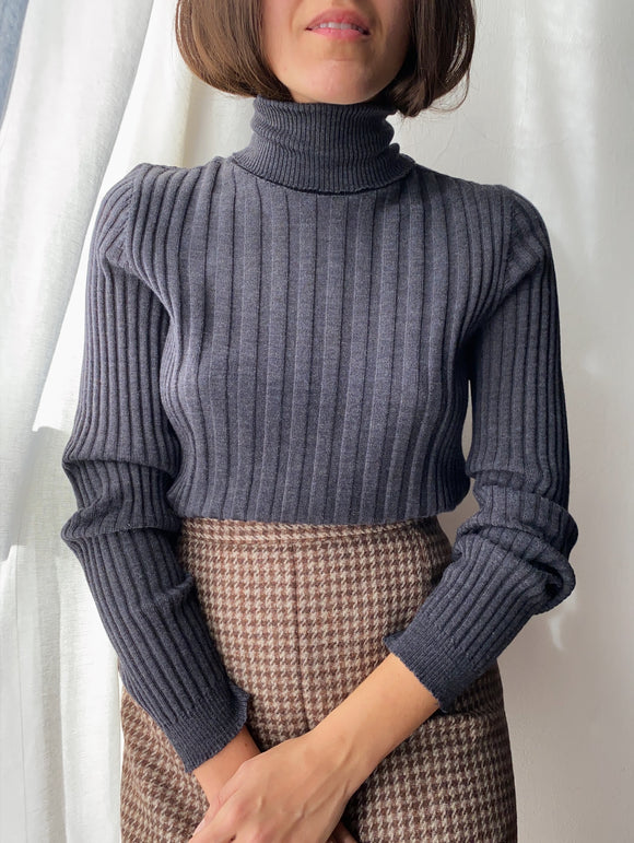 Dolcevita pura lana grigio scuro