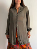 Camicia lunga verde salvia