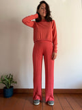 Maglione corto corallo