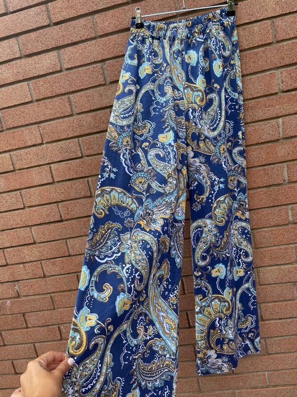 Pantalone blu fantasia