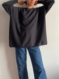 Maxi maglione pura lana grigio scuro