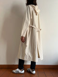 Trench panna con cappuccio