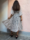 Abito lungo con cintura zebre