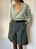 Camicia incrociata verde acqua